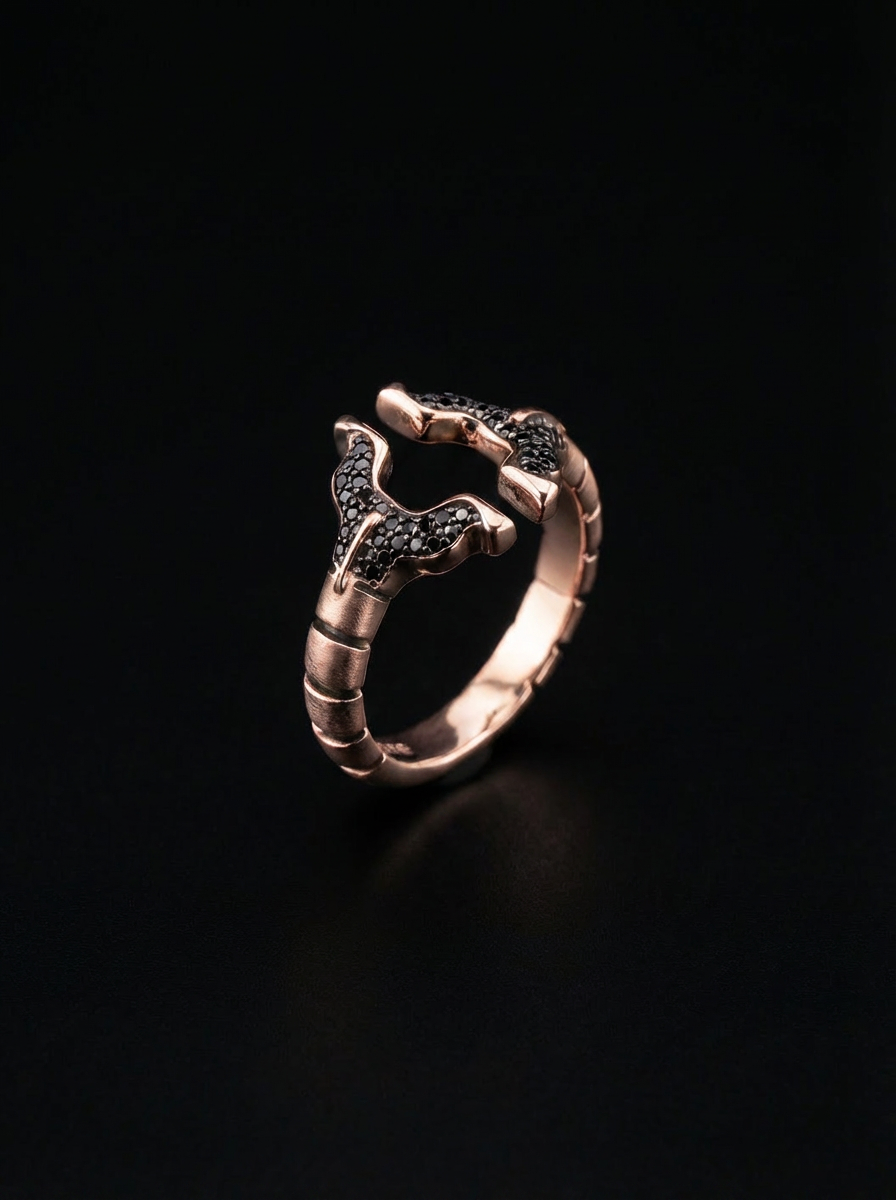 SPINALE RING | APERTURA LARGE 16MM 18K GOLD BLACK DIAMOND