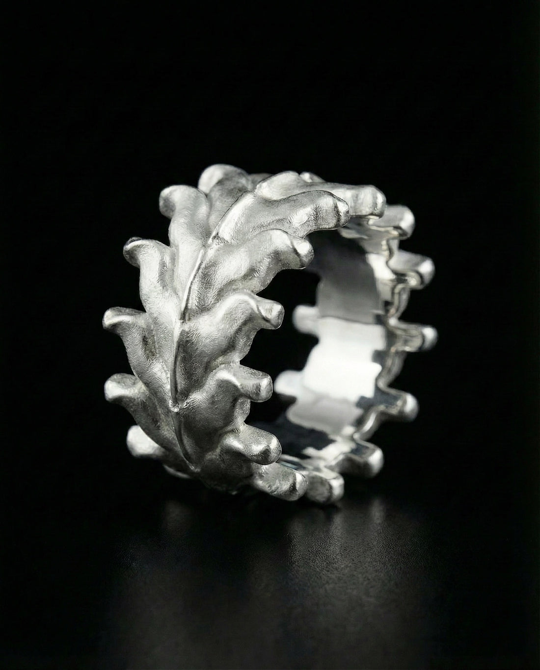 ABALLE IMMORTALE 16MM sterling silver ring, vertebra-inspired sculptural band
