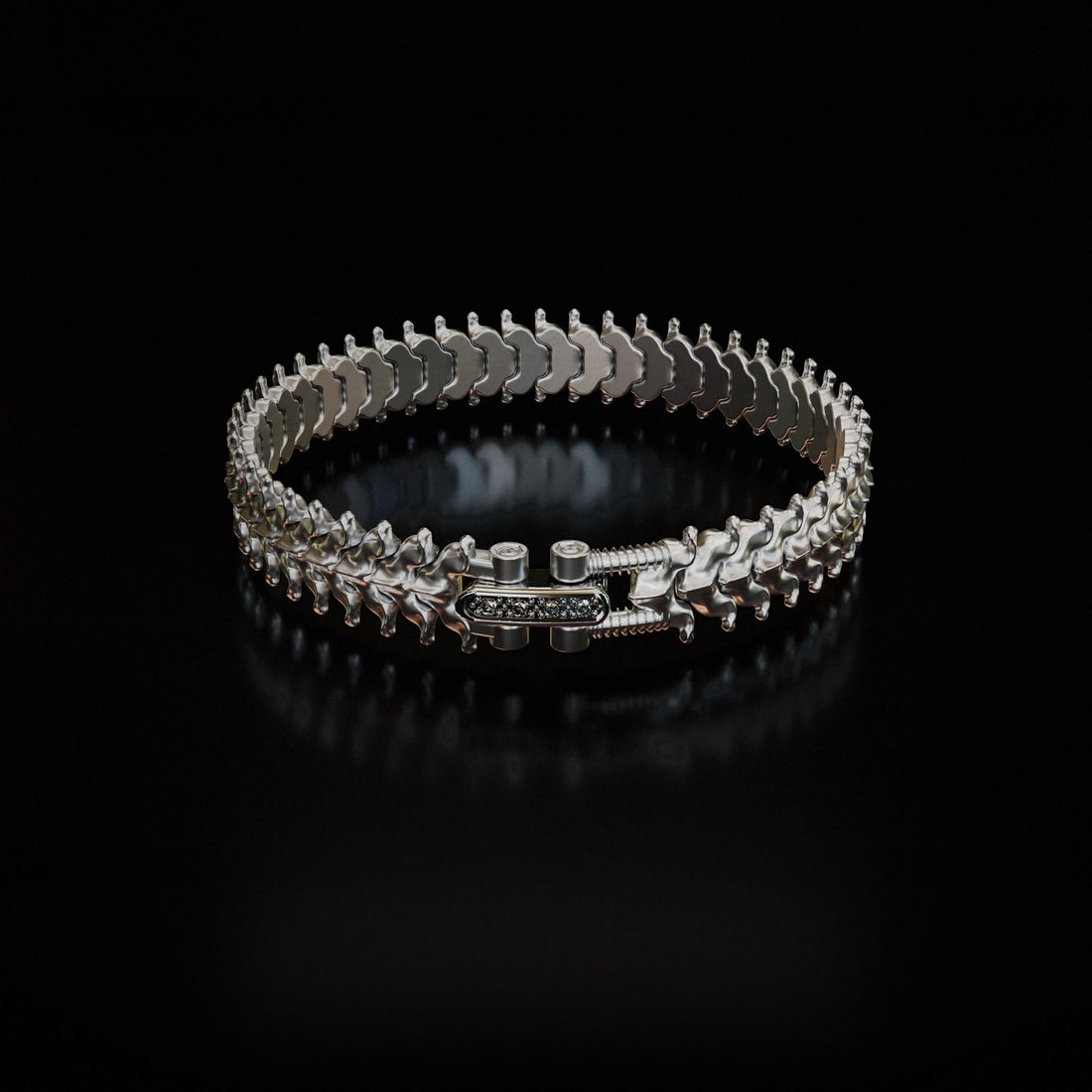 ABALLE SPINALE 12MM sterling silver vertebrae bracelet, individual articulating links
