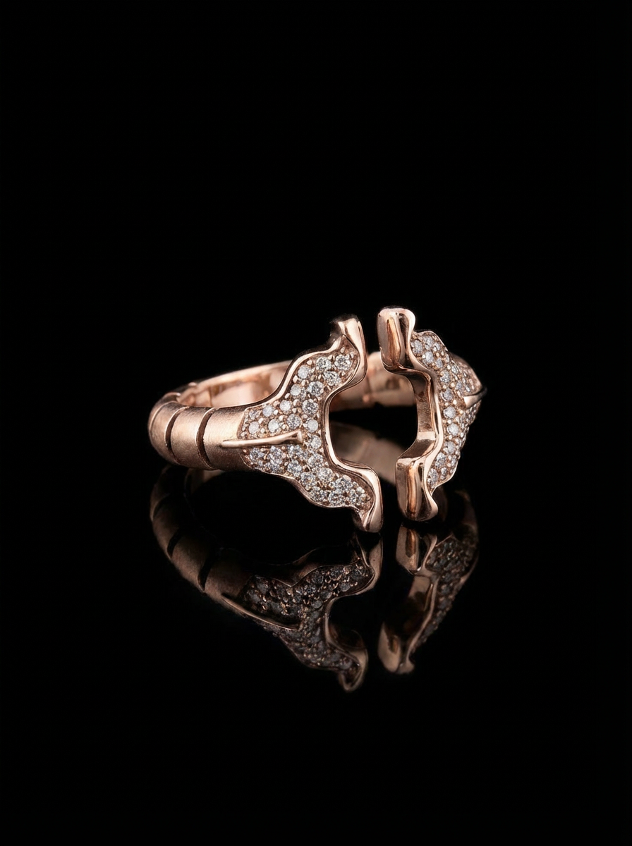 SPINALE RING | APERTURA LARGE 16MM 18K GOLD WHITE DIAMOND