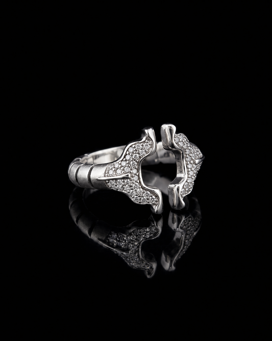 SPINALE RING | APERTURA LARGE 16MM STERLING SILVER WHITE DIAMOND