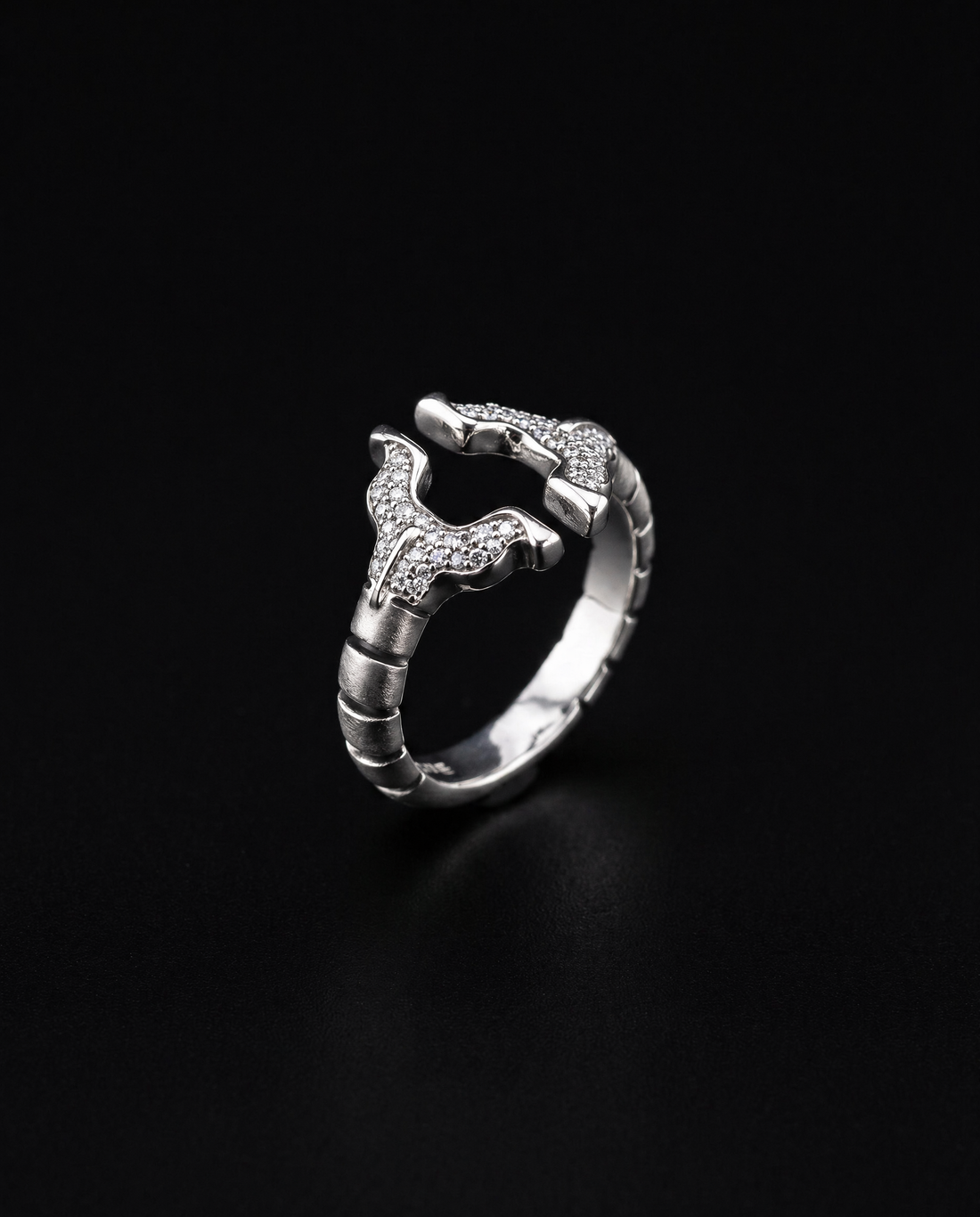 SPINALE RING | APERTURA LARGE 16MM STERLING SILVER WHITE DIAMOND