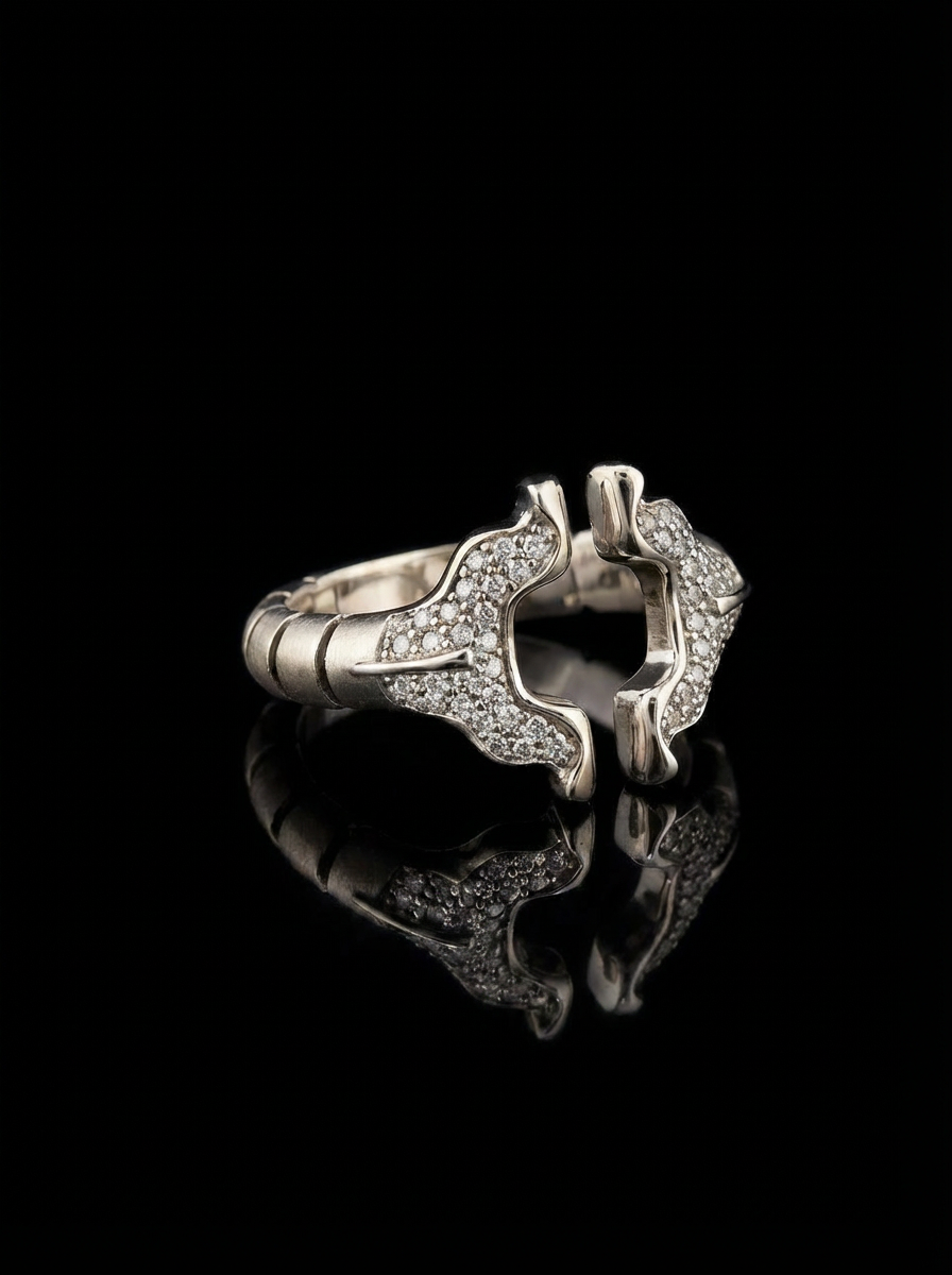 SPINALE RING | APERTURA LARGE 16MM 18K GOLD WHITE DIAMOND