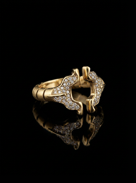 SPINALE RING | APERTURA LARGE 16MM 18K GOLD WHITE DIAMOND