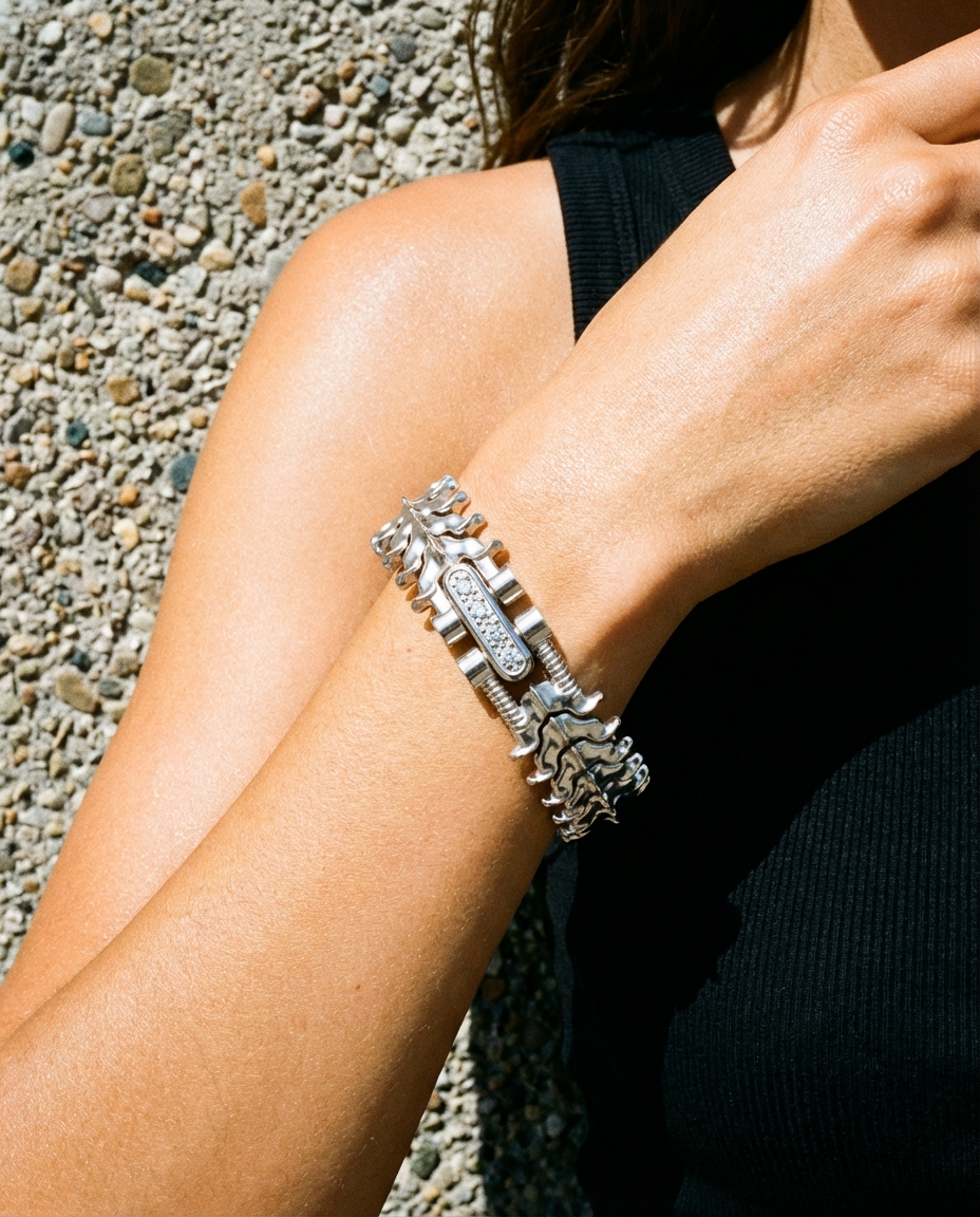 White Gold - SPINALE BRACELET | LARGE 16MM 18K GOLD