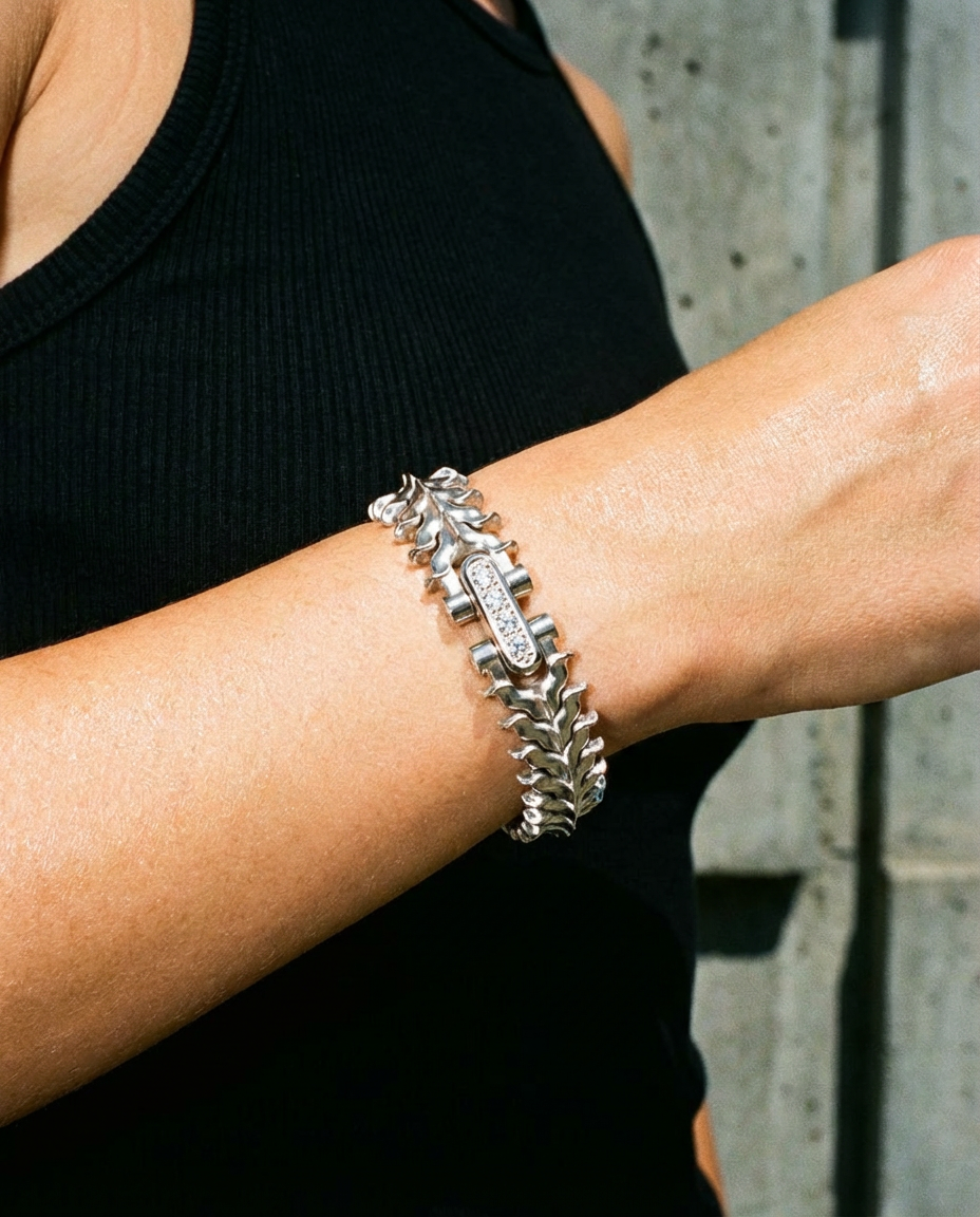 White Gold - SPINALE BRACELET | MEDIUM 12MM 18K GOLD