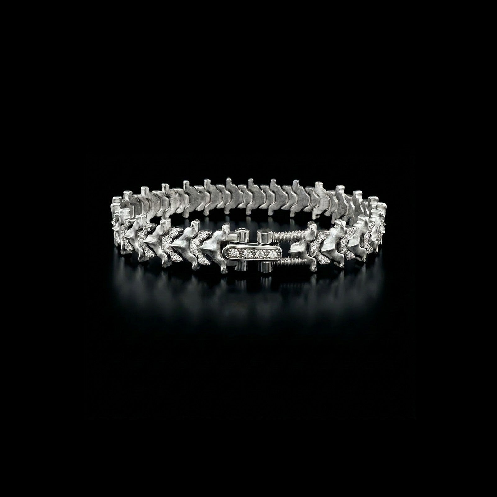 STERLING SILVER SPATIUM DIAMOND PAVE BRACELETS